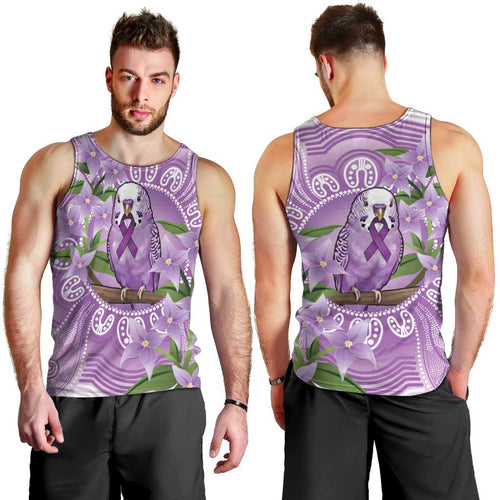 Epilepsy Awareness Budgerigar Australia Men Tank Top Budgie Purple Ribbon Boronia Aboriginal - Aussie Hoodie
