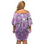 Epilepsy Awareness Budgerigar Australia Off Shoulder Short Dress Budgie Purple Ribbon Boronia Aboriginal - Aussie Hoodie