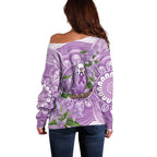 Epilepsy Awareness Budgerigar Australia Off Shoulder Sweater Budgie Purple Ribbon Boronia Aboriginal - Aussie Hoodie