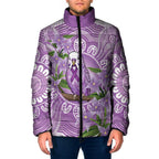 Epilepsy Awareness Budgerigar Australia Padded Jacket Budgie Purple Ribbon Boronia Aboriginal - Aussie Hoodie