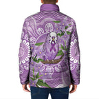 Epilepsy Awareness Budgerigar Australia Padded Jacket Budgie Purple Ribbon Boronia Aboriginal - Aussie Hoodie