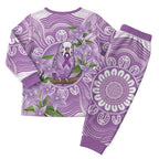 Epilepsy Awareness Budgerigar Australia Christmas Pajama Set Budgie Purple Ribbon Boronia Aboriginal - Aussie Hoodie