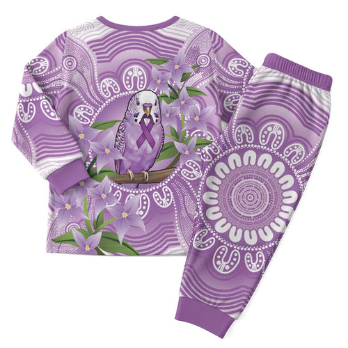 Epilepsy Awareness Budgerigar Australia Christmas Pajama Set Budgie Purple Ribbon Boronia Aboriginal - Aussie Hoodie
