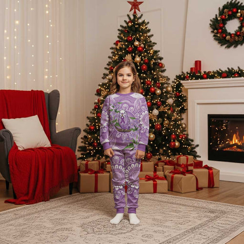 Epilepsy Awareness Budgerigar Australia Christmas Pajama Set Budgie Purple Ribbon Boronia Aboriginal - Aussie Hoodie