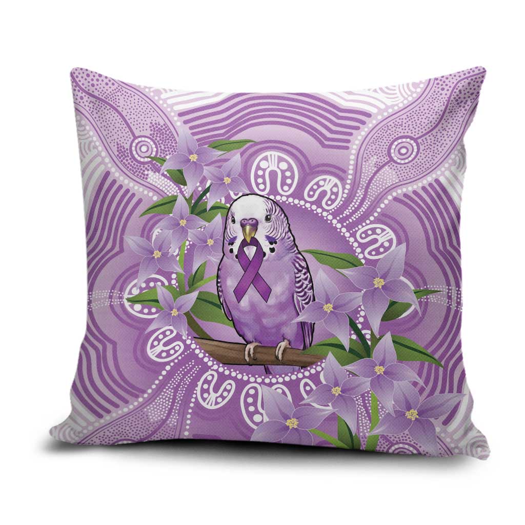Epilepsy Awareness Budgerigar Australia Pillow Cover Budgie Purple Ribbon Boronia Aboriginal - Aussie Hoodie