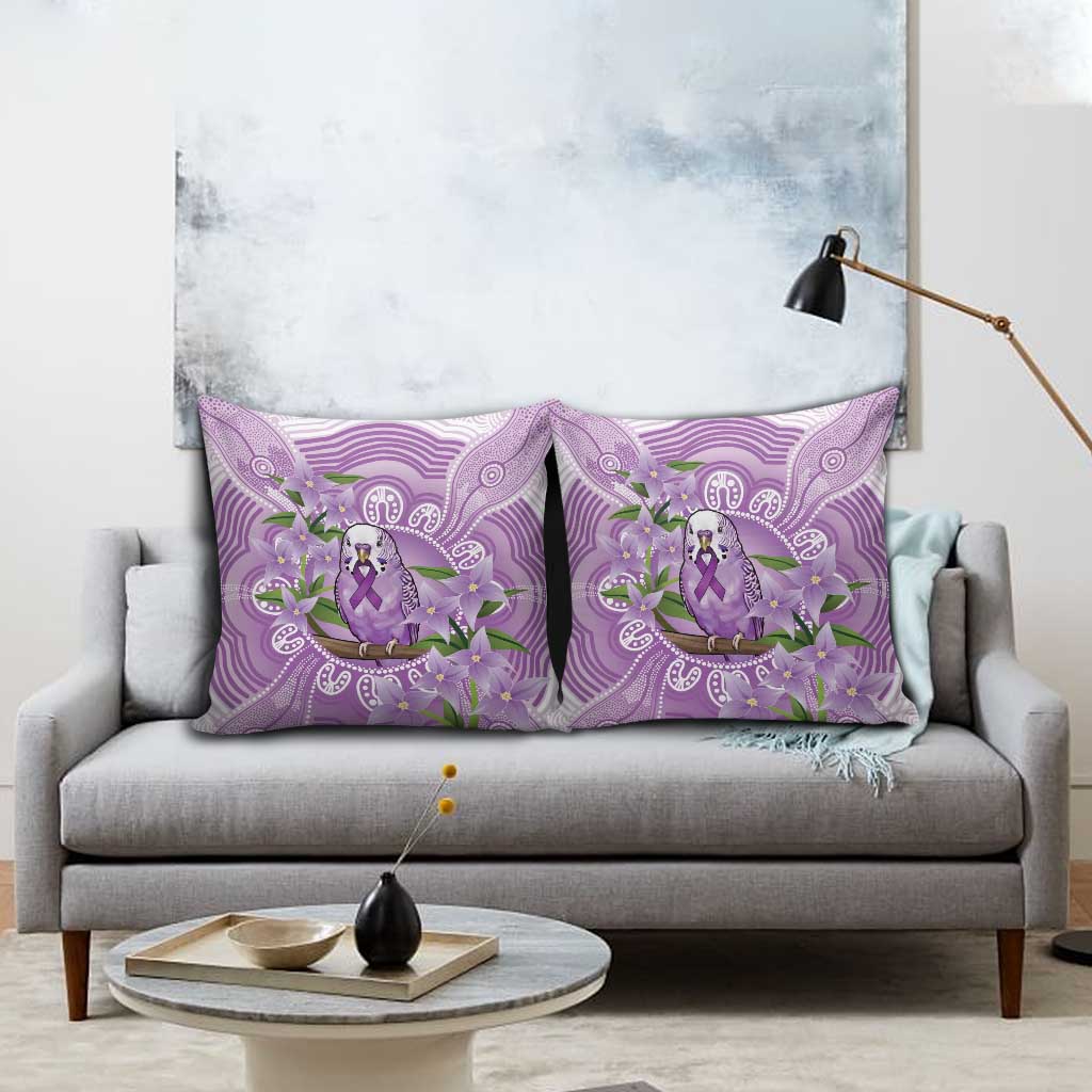 Epilepsy Awareness Budgerigar Australia Pillow Cover Budgie Purple Ribbon Boronia Aboriginal - Aussie Hoodie