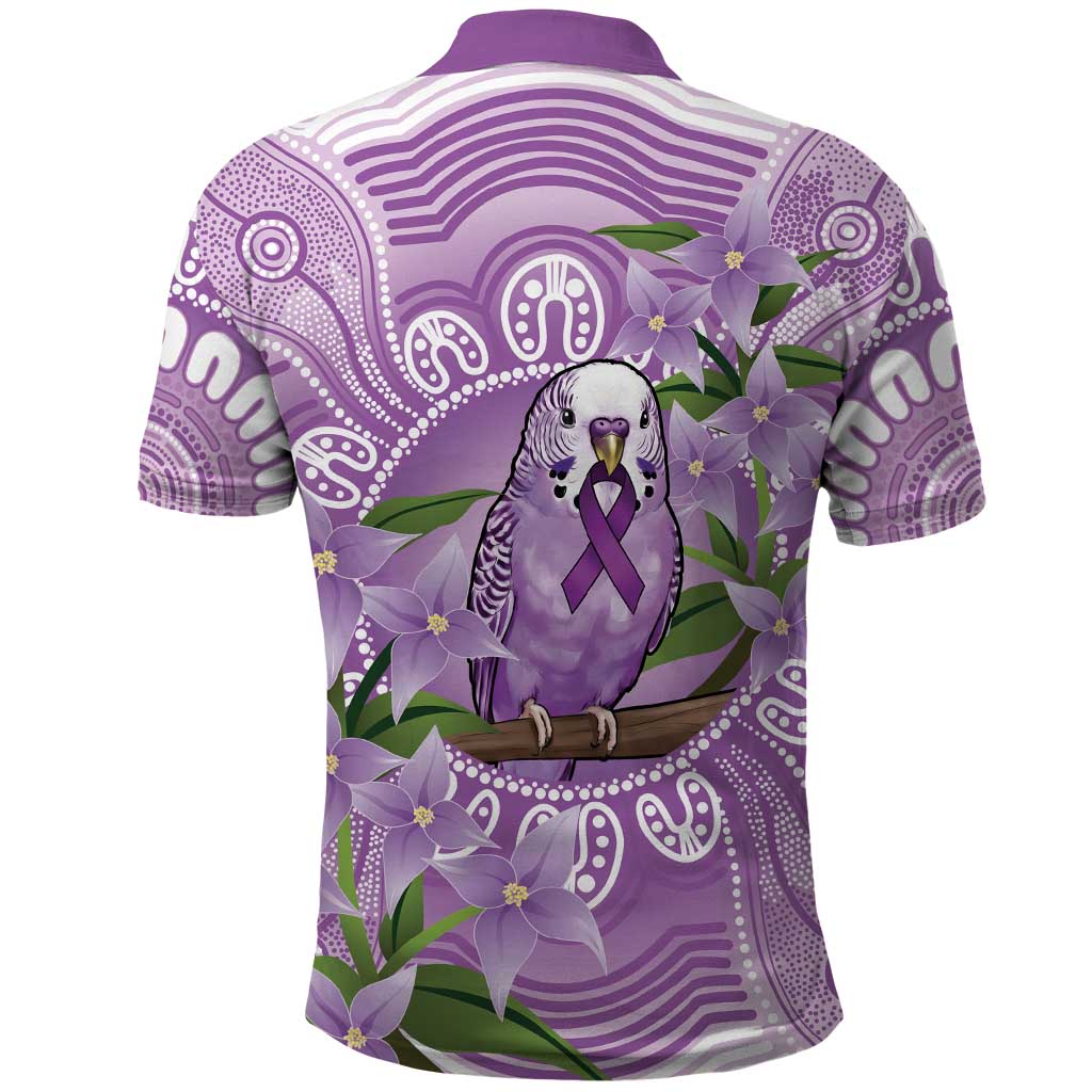 Epilepsy Awareness Budgerigar Australia Polo Shirt Budgie Purple Ribbon Boronia Aboriginal - Aussie Hoodie