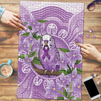 Epilepsy Awareness Budgerigar Australia Puzzle Budgie Purple Ribbon Boronia Aboriginal - Aussie Hoodie