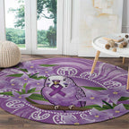 Epilepsy Awareness Budgerigar Australia Round Carpet Budgie Purple Ribbon Boronia Aboriginal - Aussie Hoodie