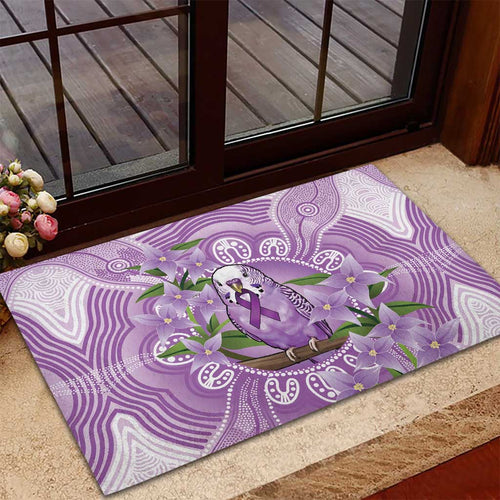 Epilepsy Awareness Budgerigar Australia Rubber Doormat Budgie Purple Ribbon Boronia Aboriginal - Aussie Hoodie