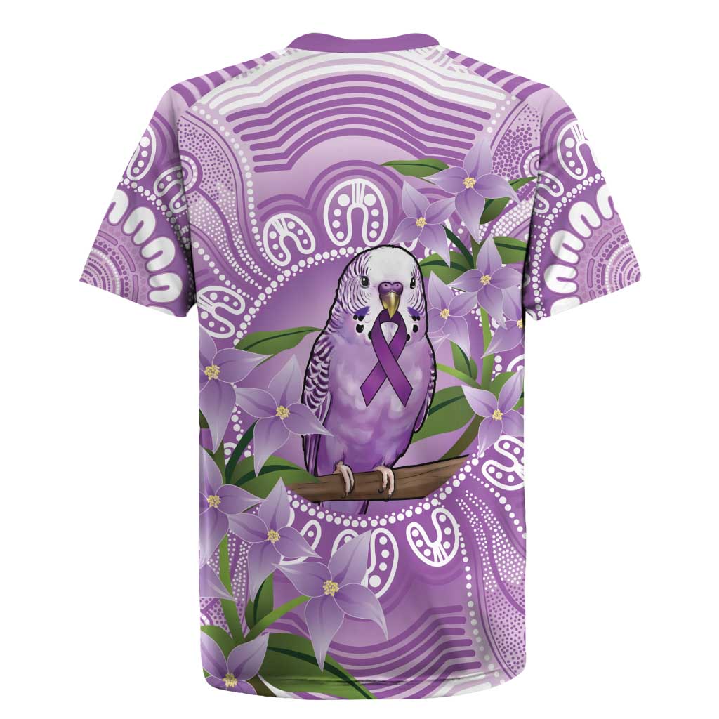 Epilepsy Awareness Budgerigar Australia Rugby Jersey Budgie Purple Ribbon Boronia Aboriginal - Aussie Hoodie