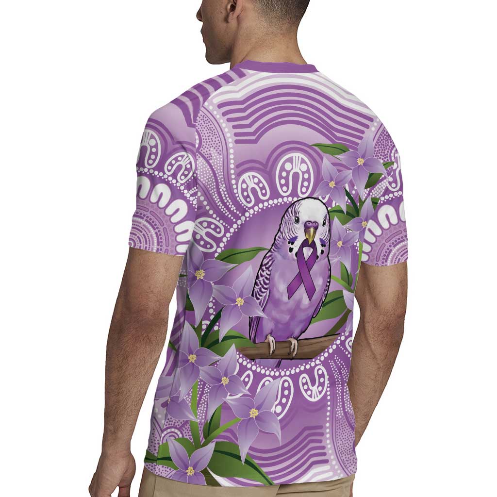 Epilepsy Awareness Budgerigar Australia Rugby Jersey Budgie Purple Ribbon Boronia Aboriginal - Aussie Hoodie