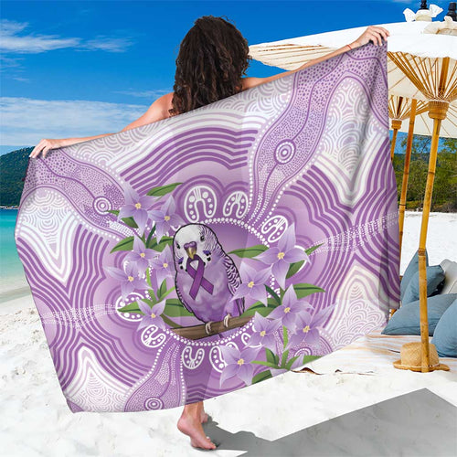 Epilepsy Awareness Budgerigar Australia Sarong Budgie Purple Ribbon Boronia Aboriginal - Aussie Hoodie