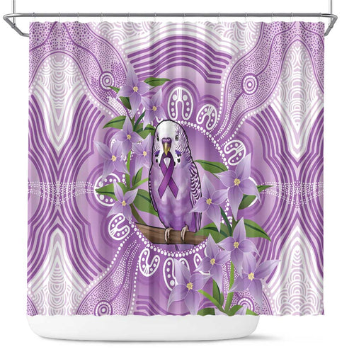 Epilepsy Awareness Budgerigar Australia Shower Curtain Budgie Purple Ribbon Boronia Aboriginal - Aussie Hoodie