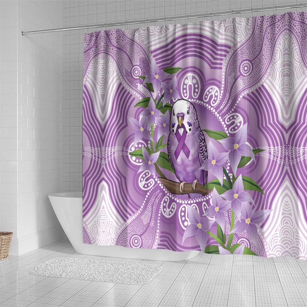 Epilepsy Awareness Budgerigar Australia Shower Curtain Budgie Purple Ribbon Boronia Aboriginal - Aussie Hoodie