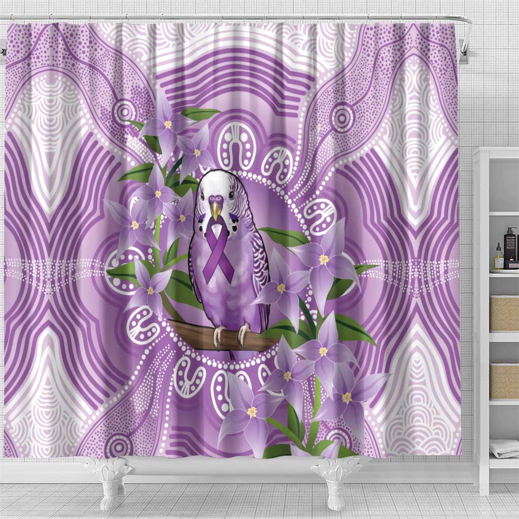 Epilepsy Awareness Budgerigar Australia Shower Curtain Budgie Purple Ribbon Boronia Aboriginal - Aussie Hoodie