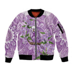 Epilepsy Awareness Budgerigar Australia Sleeve Zip Bomber Jacket Budgie Purple Ribbon Boronia Aboriginal - Aussie Hoodie