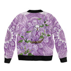 Epilepsy Awareness Budgerigar Australia Sleeve Zip Bomber Jacket Budgie Purple Ribbon Boronia Aboriginal - Aussie Hoodie