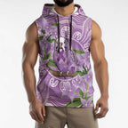 Epilepsy Awareness Budgerigar Australia Sleeveless Hoodie Budgie Purple Ribbon Boronia Aboriginal - Aussie Hoodie