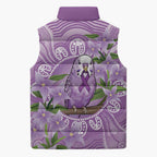 Epilepsy Awareness Budgerigar Australia Sleeveless Puffer Jacket Budgie Purple Ribbon Boronia Aboriginal - Aussie Hoodie