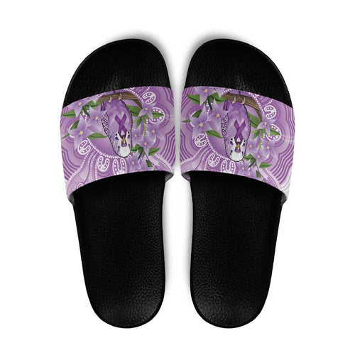 Epilepsy Awareness Budgerigar Australia Slide Sandals Budgie Purple Ribbon Boronia Aboriginal - Aussie Hoodie