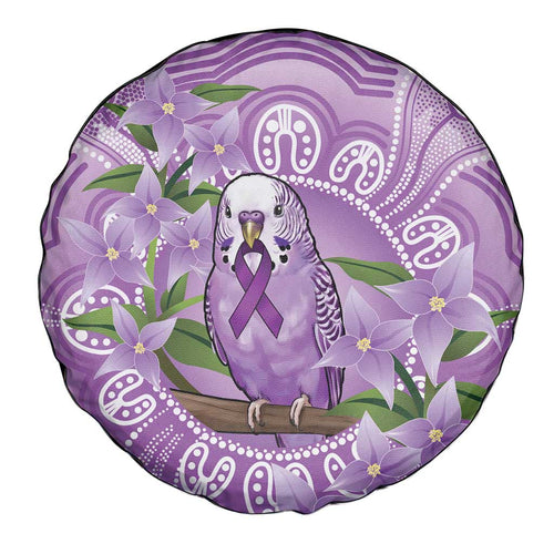 Epilepsy Awareness Budgerigar Australia Spare Tire Cover Budgie Purple Ribbon Boronia Aboriginal - Aussie Hoodie