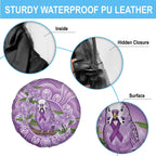 Epilepsy Awareness Budgerigar Australia Spare Tire Cover Budgie Purple Ribbon Boronia Aboriginal - Aussie Hoodie