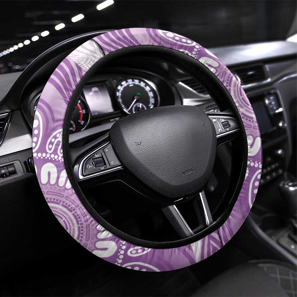 Epilepsy Awareness Budgerigar Australia Steering Wheel Cover Budgie Purple Ribbon Boronia Aboriginal - Aussie Hoodie