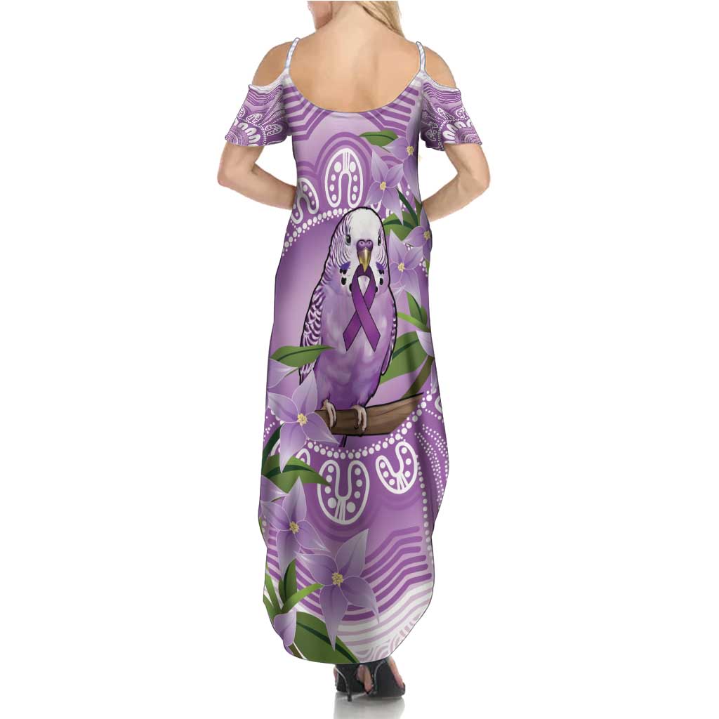Epilepsy Awareness Budgerigar Australia Summer Maxi Dress Budgie Purple Ribbon Boronia Aboriginal - Aussie Hoodie