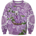 Epilepsy Awareness Budgerigar Australia Sweatshirt Budgie Purple Ribbon Boronia Aboriginal - Aussie Hoodie