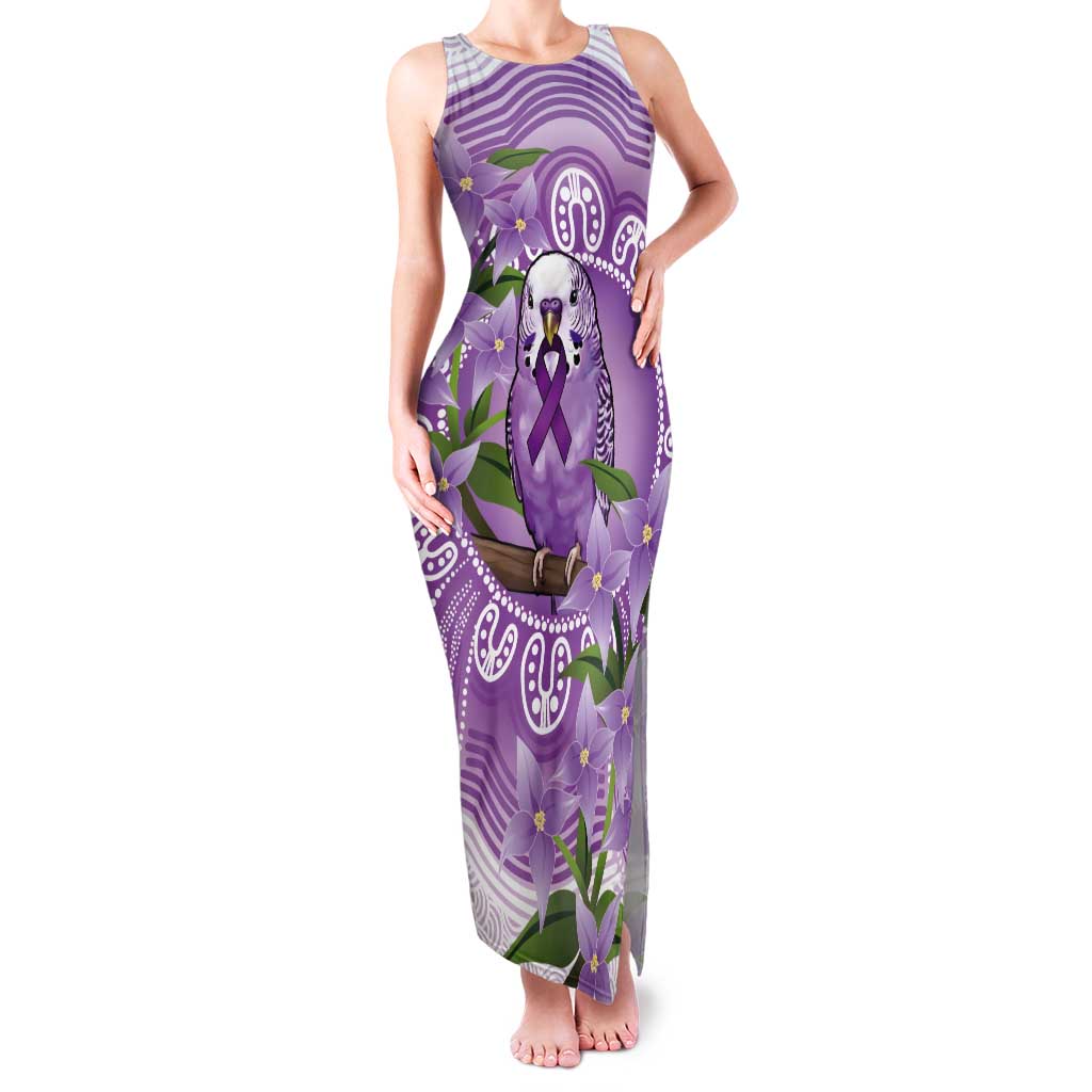 Epilepsy Awareness Budgerigar Australia Tank Maxi Dress Budgie Purple Ribbon Boronia Aboriginal - Aussie Hoodie
