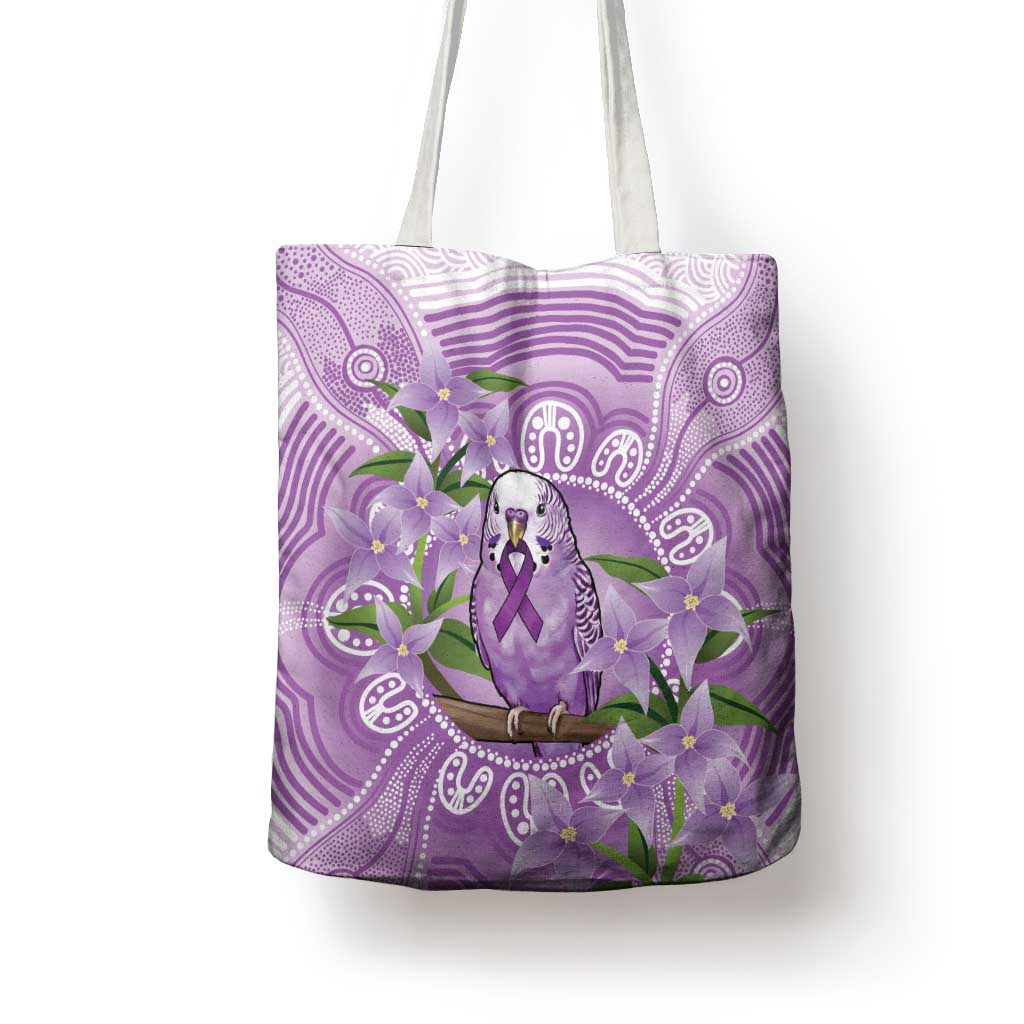 Epilepsy Awareness Budgerigar Australia Tote Bag Budgie Purple Ribbon Boronia Aboriginal - Aussie Hoodie