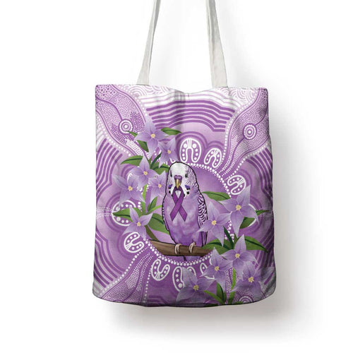 Epilepsy Awareness Budgerigar Australia Tote Bag Budgie Purple Ribbon Boronia Aboriginal - Aussie Hoodie