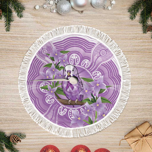 Epilepsy Awareness Budgerigar Australia Tree Skirt Budgie Purple Ribbon Boronia Aboriginal - Aussie Hoodie