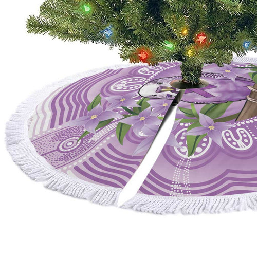 Epilepsy Awareness Budgerigar Australia Tree Skirt Budgie Purple Ribbon Boronia Aboriginal - Aussie Hoodie