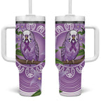 Epilepsy Awareness Budgerigar Australia Tumbler With Handle Budgie Purple Ribbon Boronia Aboriginal - Aussie Hoodie