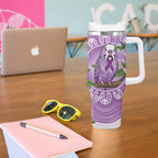 Epilepsy Awareness Budgerigar Australia Tumbler With Handle Budgie Purple Ribbon Boronia Aboriginal - Aussie Hoodie