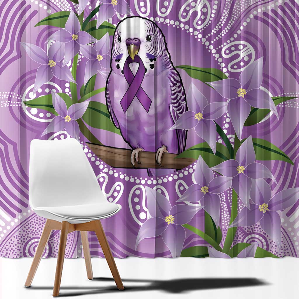 Epilepsy Awareness Budgerigar Australia Window Curtain Budgie Purple Ribbon Boronia Aboriginal - Aussie Hoodie
