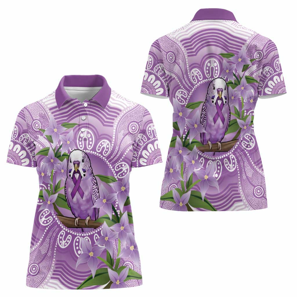 Epilepsy Awareness Budgerigar Australia Women Polo Shirt Budgie Purple Ribbon Boronia Aboriginal - Aussie Hoodie