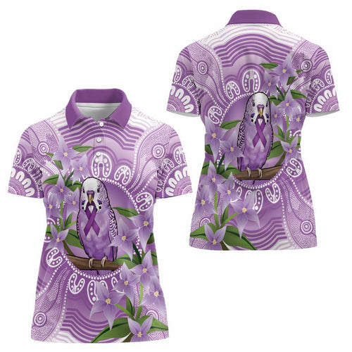 Epilepsy Awareness Budgerigar Australia Women Polo Shirt Budgie Purple Ribbon Boronia Aboriginal - Aussie Hoodie