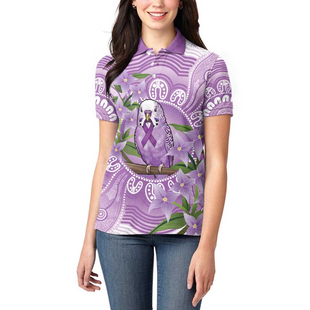 Epilepsy Awareness Budgerigar Australia Women Polo Shirt Budgie Purple Ribbon Boronia Aboriginal - Aussie Hoodie