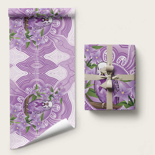 Epilepsy Awareness Budgerigar Australia Wrapping Paper Budgie Purple Ribbon Boronia Aboriginal - Aussie Hoodie