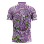Epilepsy Awareness Budgerigar Australia Zipper Polo Shirt Budgie Purple Ribbon Boronia Aboriginal - Aussie Hoodie