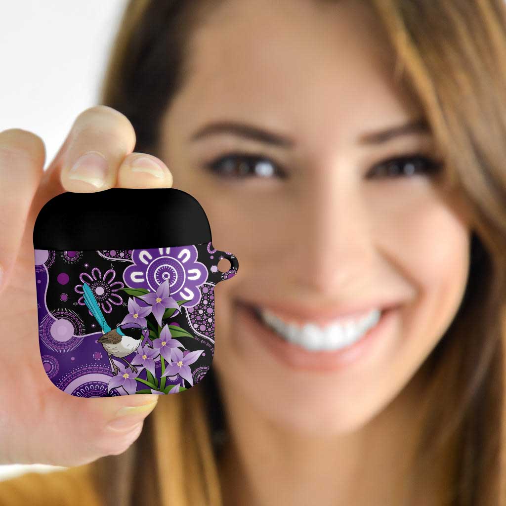 Australia Epilepsy Awareness AirPods Case Purple-crowned Fairywren Boronia Aboriginal - Aussie Hoodie