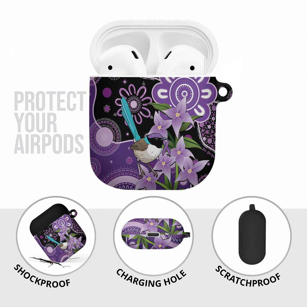 Australia Epilepsy Awareness AirPods Case Purple-crowned Fairywren Boronia Aboriginal - Aussie Hoodie