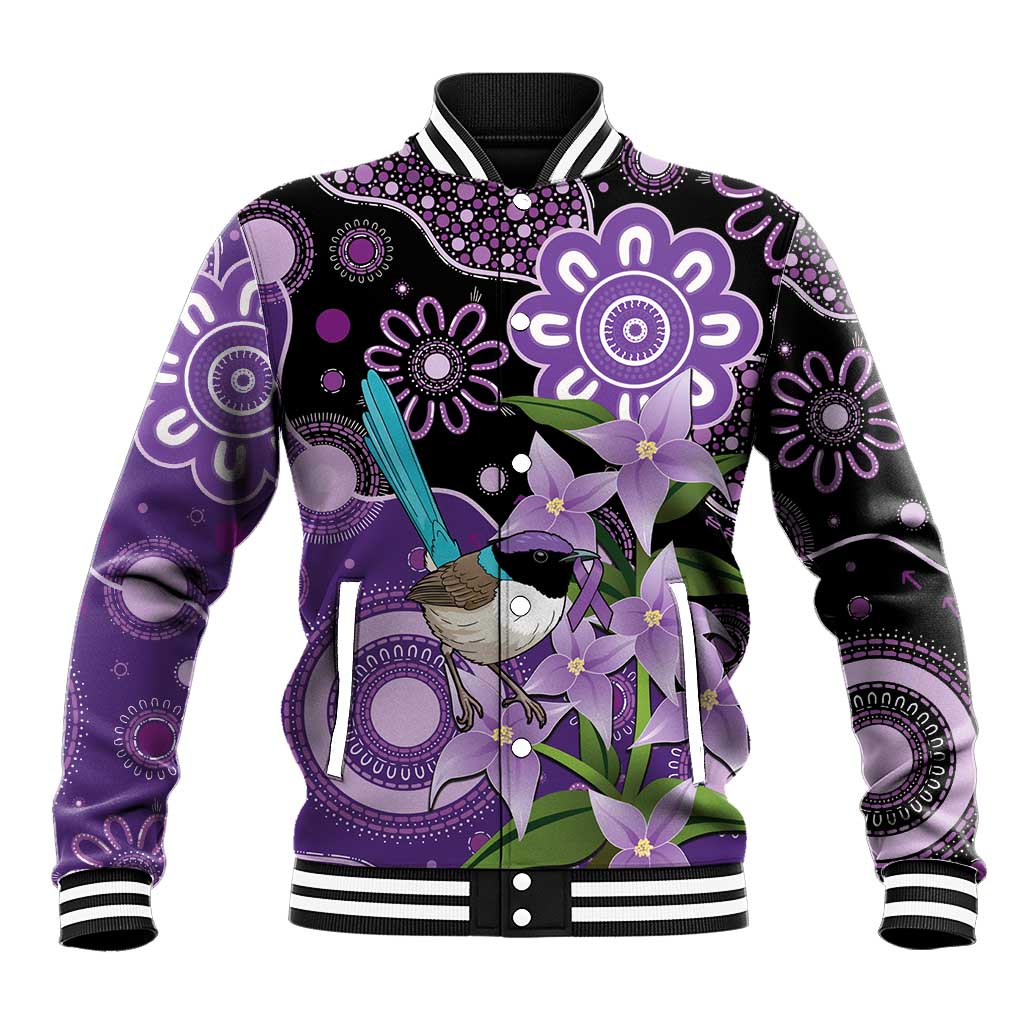 Australia Epilepsy Awareness Baseball Jacket Purple-crowned Fairywren Boronia Aboriginal - Aussie Hoodie