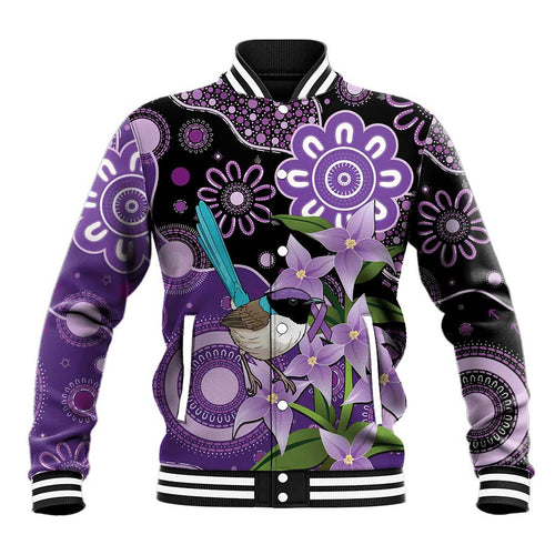 Australia Epilepsy Awareness Baseball Jacket Purple-crowned Fairywren Boronia Aboriginal - Aussie Hoodie