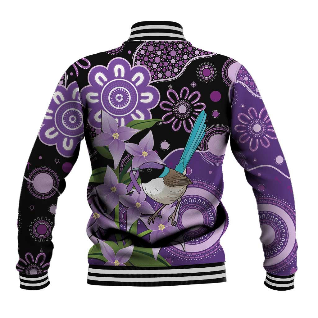 Australia Epilepsy Awareness Baseball Jacket Purple-crowned Fairywren Boronia Aboriginal - Aussie Hoodie