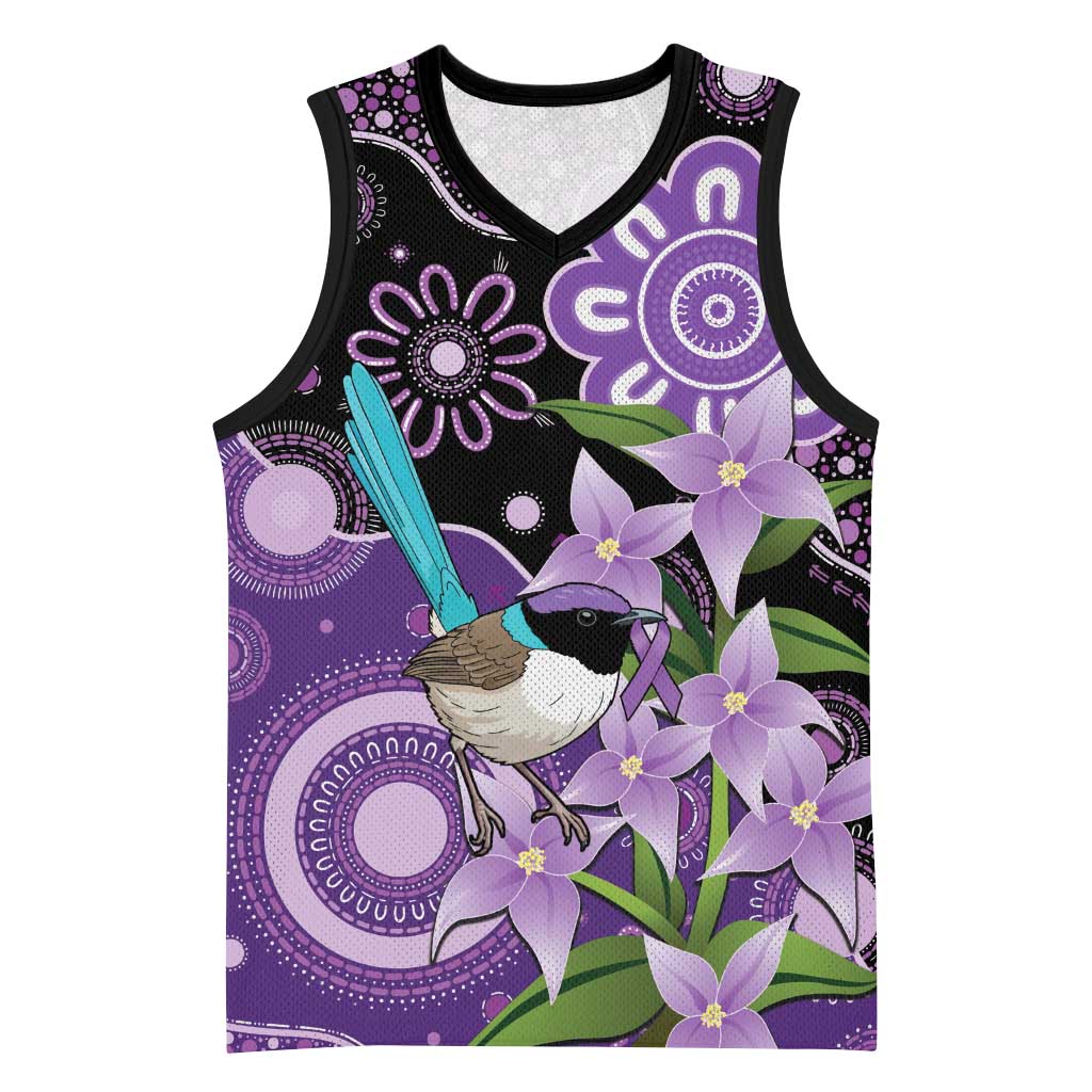 Australia Epilepsy Awareness Basketball Jersey Purple-crowned Fairywren Boronia Aboriginal - Aussie Hoodie