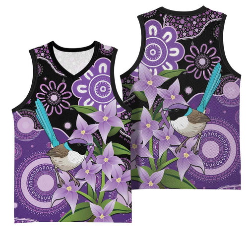 Australia Epilepsy Awareness Basketball Jersey Purple-crowned Fairywren Boronia Aboriginal - Aussie Hoodie